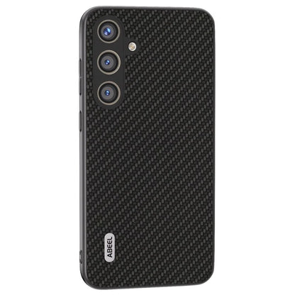 ABEEL for Samsung Galaxy S24 Carbon Fiber Texture Case PU Leather+PC+TPU Protective Phone Cover