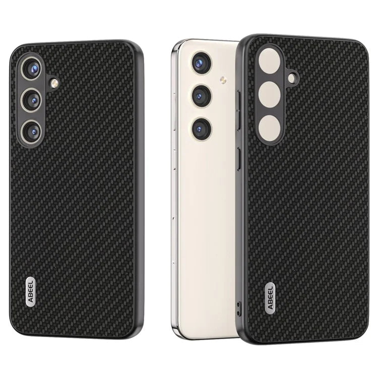 ABEEL for Samsung Galaxy S24 Carbon Fiber Texture Case PU Leather+PC+TPU Protective Phone Cover