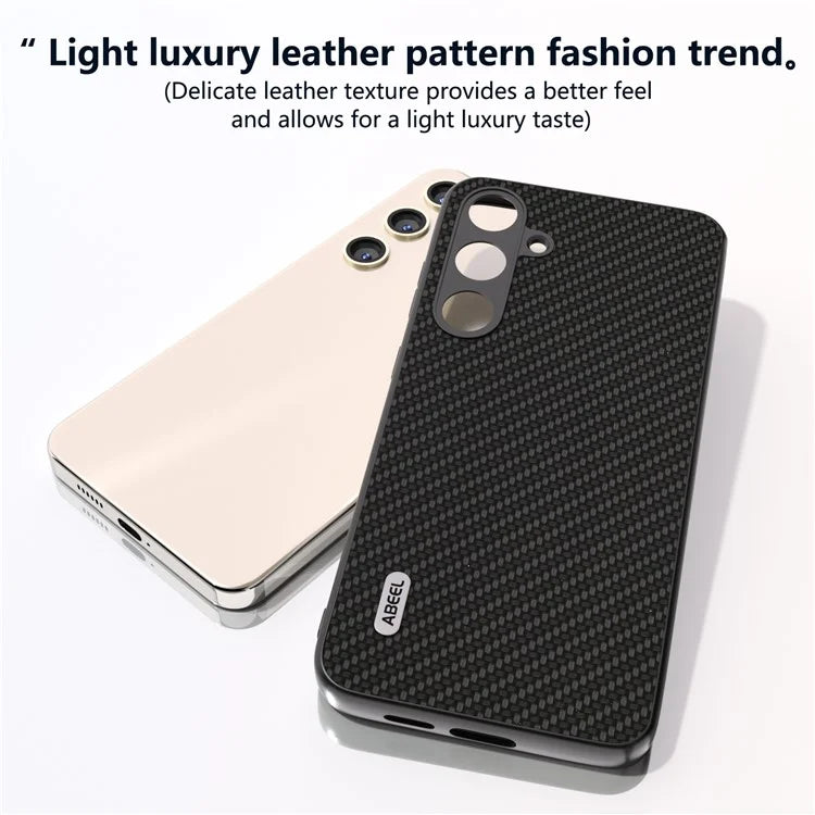 ABEEL for Samsung Galaxy S24 Carbon Fiber Texture Case PU Leather+PC+TPU Protective Phone Cover