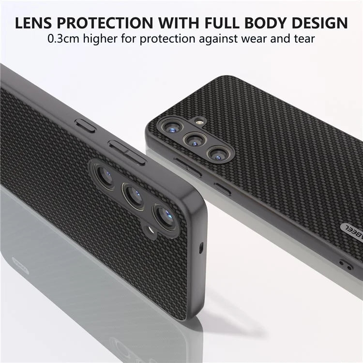 ABEEL for Samsung Galaxy S24 Carbon Fiber Texture Case PU Leather+PC+TPU Protective Phone Cover