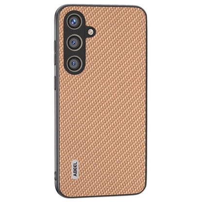 ABEEL for Samsung Galaxy S24 Carbon Fiber Texture Case PU Leather+PC+TPU Protective Phone Cover