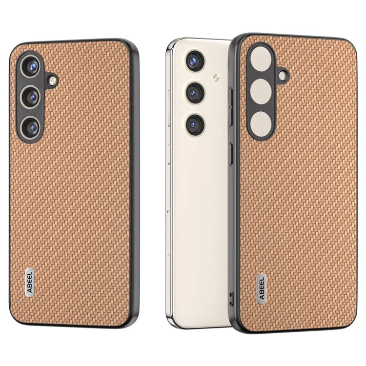 ABEEL for Samsung Galaxy S24 Carbon Fiber Texture Case PU Leather+PC+TPU Protective Phone Cover