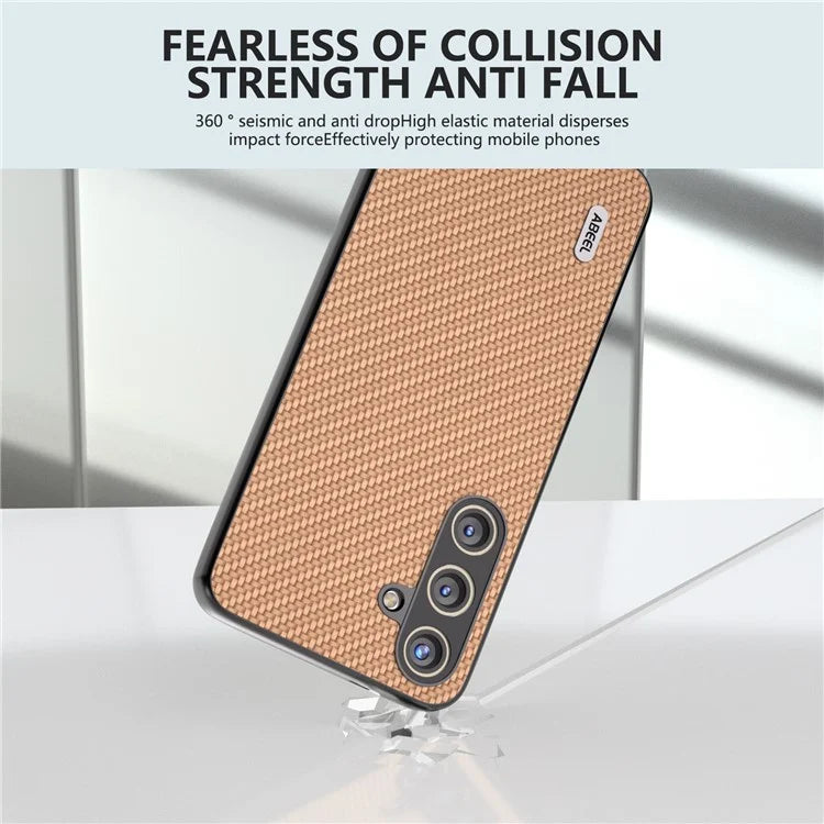 ABEEL for Samsung Galaxy S24 Carbon Fiber Texture Case PU Leather+PC+TPU Protective Phone Cover