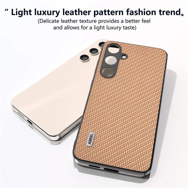 ABEEL for Samsung Galaxy S24 Carbon Fiber Texture Case PU Leather+PC+TPU Protective Phone Cover