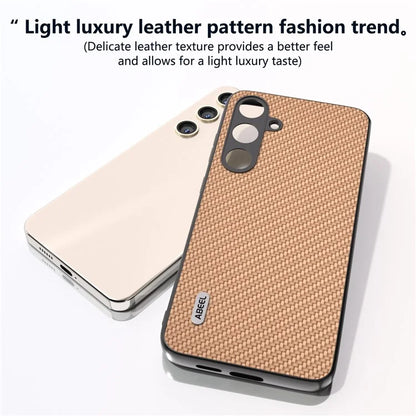 ABEEL for Samsung Galaxy S24 Carbon Fiber Texture Case PU Leather+PC+TPU Protective Phone Cover