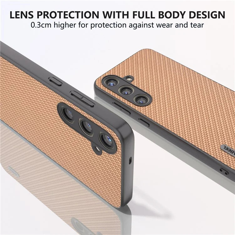 ABEEL for Samsung Galaxy S24 Carbon Fiber Texture Case PU Leather+PC+TPU Protective Phone Cover