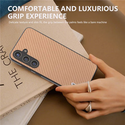 ABEEL for Samsung Galaxy S24 Carbon Fiber Texture Case PU Leather+PC+TPU Protective Phone Cover