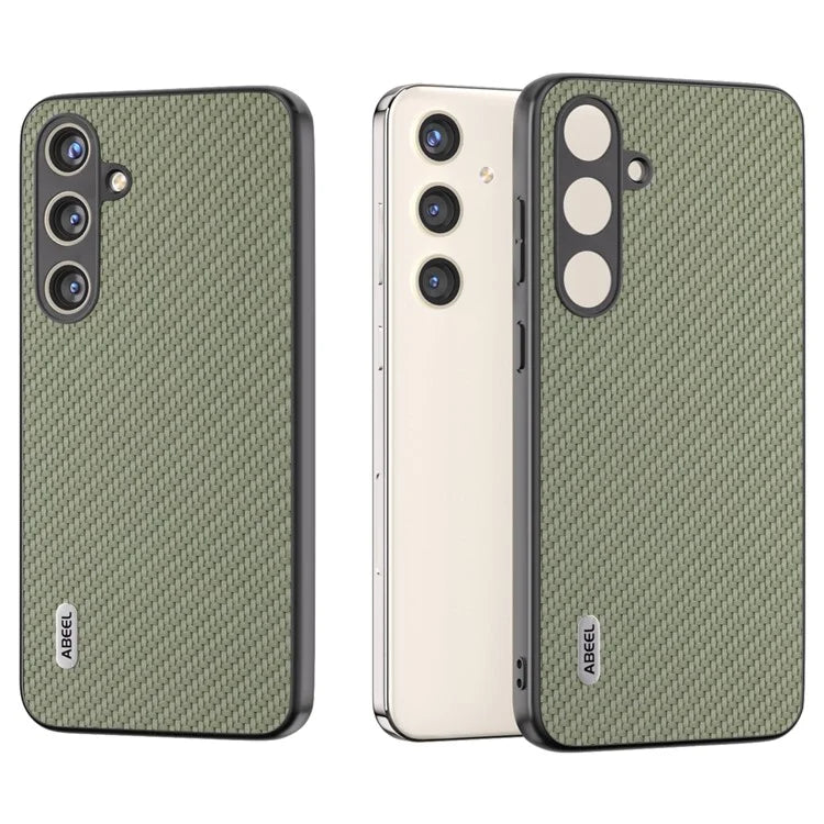 ABEEL for Samsung Galaxy S24 Carbon Fiber Texture Case PU Leather+PC+TPU Protective Phone Cover