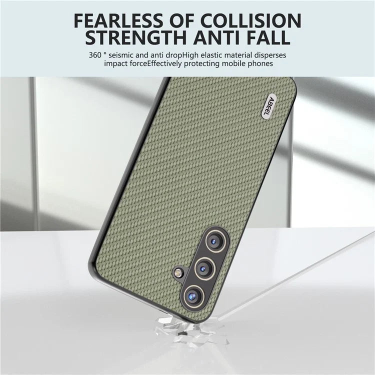 ABEEL for Samsung Galaxy S24 Carbon Fiber Texture Case PU Leather+PC+TPU Protective Phone Cover
