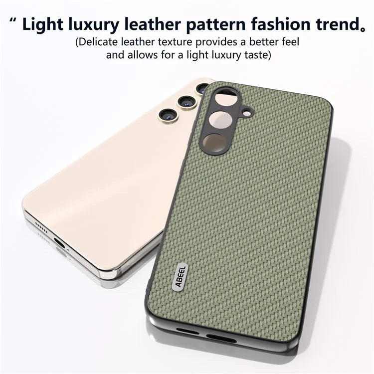 ABEEL for Samsung Galaxy S24 Carbon Fiber Texture Case PU Leather+PC+TPU Protective Phone Cover
