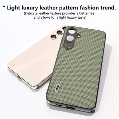 ABEEL for Samsung Galaxy S24 Carbon Fiber Texture Case PU Leather+PC+TPU Protective Phone Cover