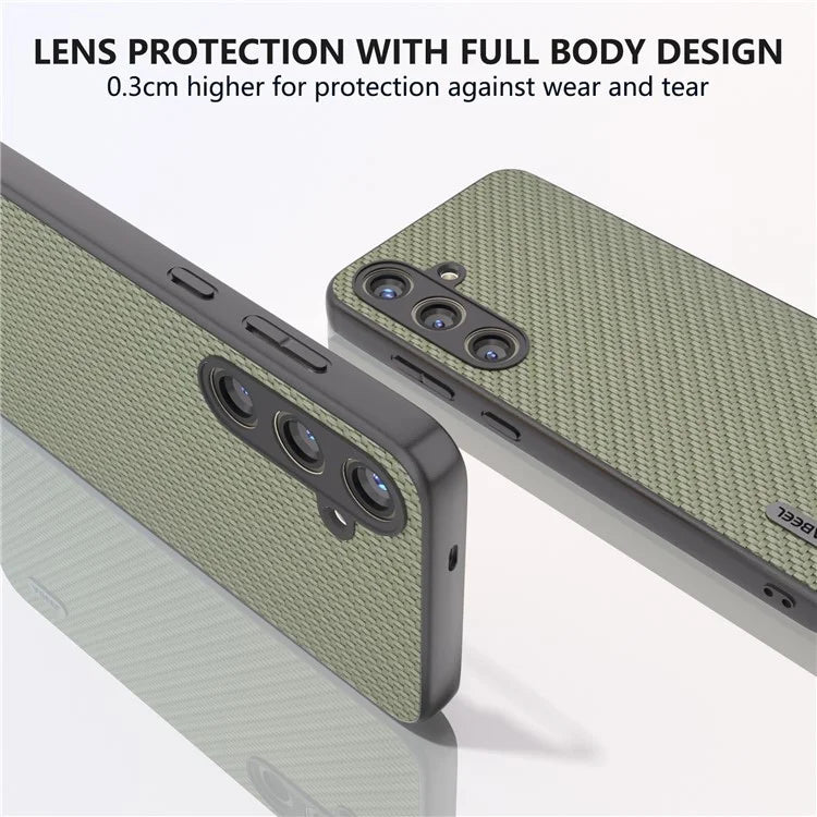 ABEEL for Samsung Galaxy S24 Carbon Fiber Texture Case PU Leather+PC+TPU Protective Phone Cover