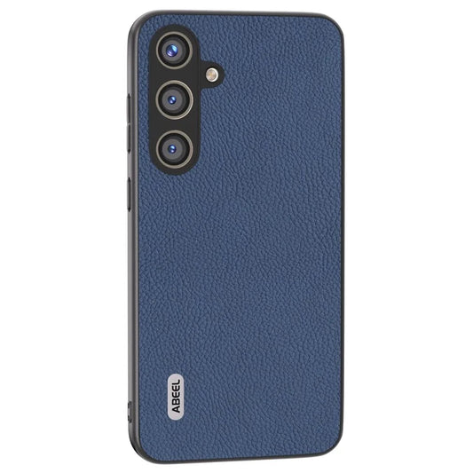 ABEEL For Samsung Galaxy S24 Cowhide Leather Case Soft TPU Hard PC Hybrid Phone Cover
