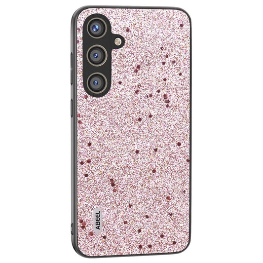 ABEEL For Samsung Galaxy S24 Phone Case Glitter PU Leather Coated TPU+PC Cover