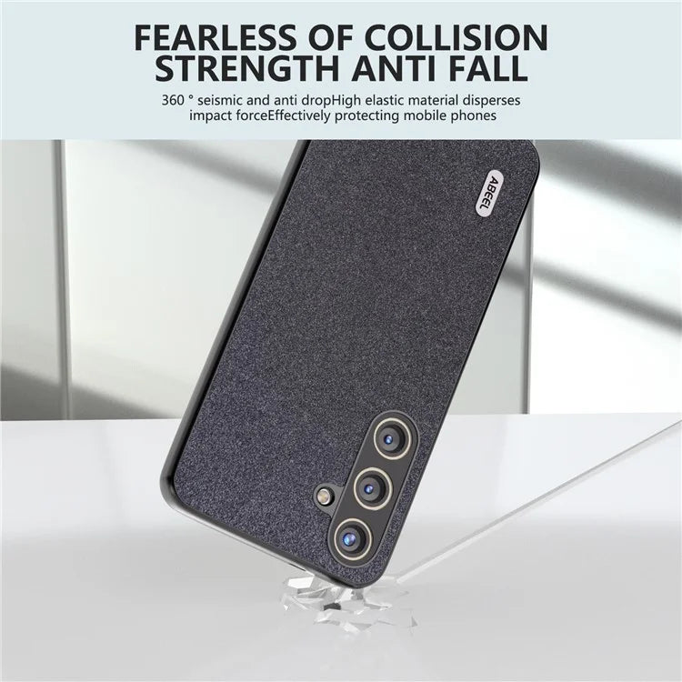 ABEEL For Samsung Galaxy S24 Phone Case Glitter PU Leather Coated TPU+PC Cover