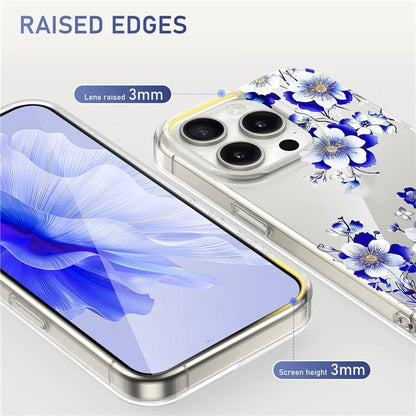 For iPhone 13 Pro Max Phone Case Transparent Cover Flower Pattern Printing