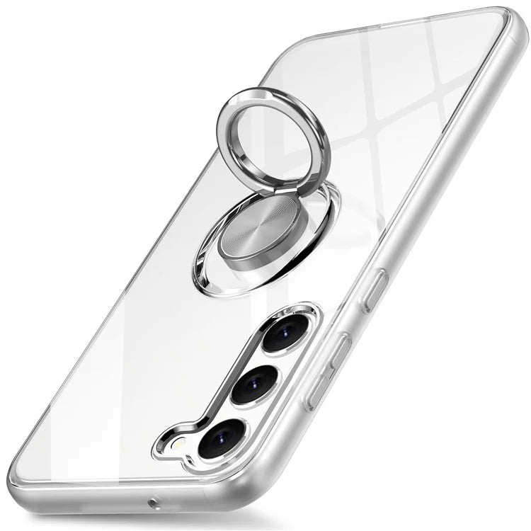 For Samsung Galaxy S24 Phone Case Kickstand Clear TPU Cover Support Car Mount