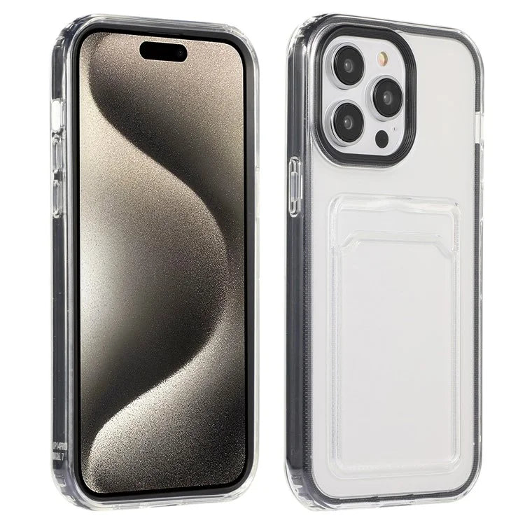 For iPhone 15 Pro Clear Card Slot Case TPU + PC Protective Phone Cover