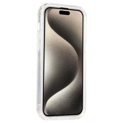For iPhone 15 Pro Clear Card Slot Case TPU + PC Protective Phone Cover