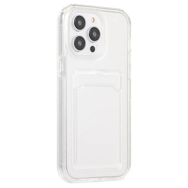 For iPhone 15 Pro Clear Card Slot Case TPU + PC Protective Phone Cover