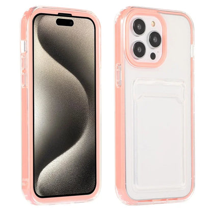 For iPhone 15 Pro Clear Card Slot Case TPU + PC Protective Phone Cover