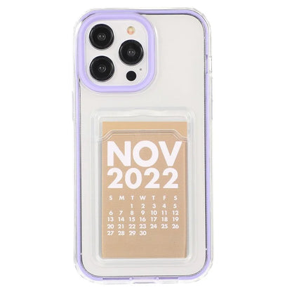 For iPhone 15 Pro Clear Card Slot Case TPU + PC Protective Phone Cover