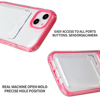 For iPhone 15 Case with Card Holder Slot TPU + PC Anti-Drop Protective Phone Cover