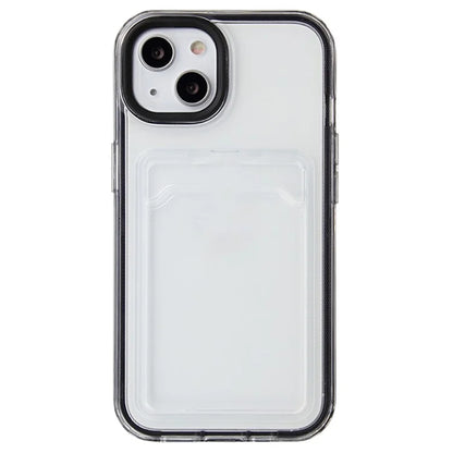 For iPhone 15 Case with Card Holder Slot TPU + PC Anti-Drop Protective Phone Cover