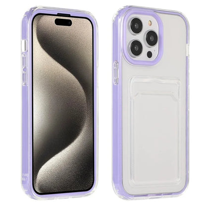 For iPhone 15 Pro Max Clear Phone Case Card Slot Slim Fit Cover