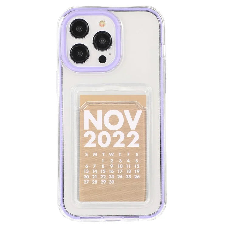 For iPhone 15 Pro Max Clear Phone Case Card Slot Slim Fit Cover