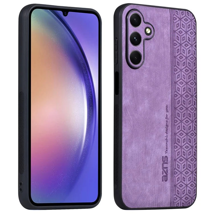 AZNS For Samsung Galaxy A55 5G Cell Phone Case PU Leather+TPU Imprinted Protective Shell