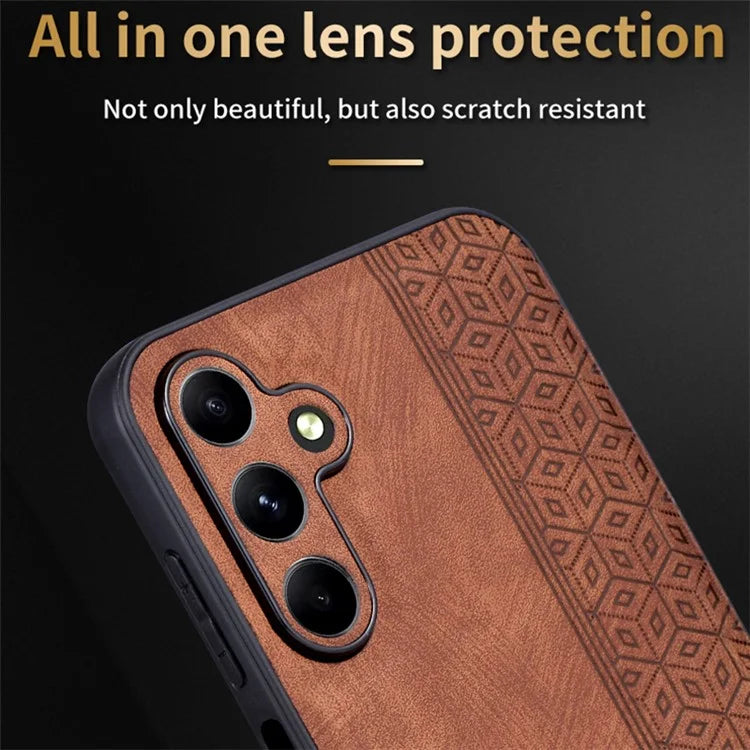 AZNS For Samsung Galaxy A55 5G Cell Phone Case PU Leather+TPU Imprinted Protective Shell