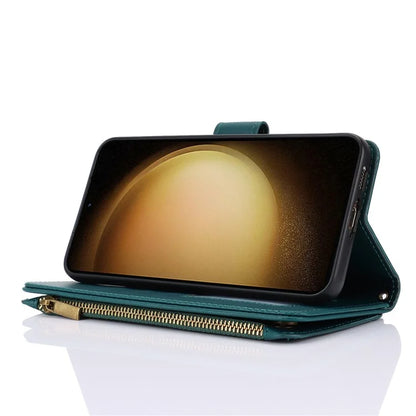 For Samsung Galaxy S22+ 5G Cell Phone Case Scratch Resistant Multiple Card Slots Leather Cover