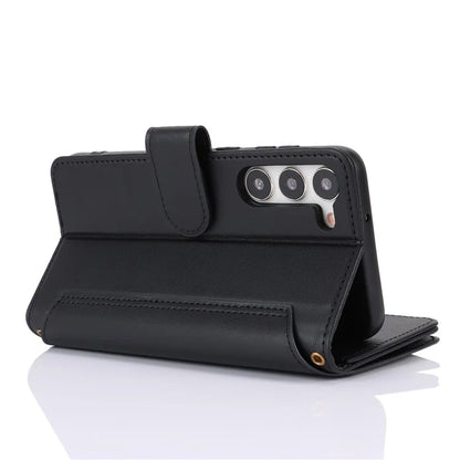 For Samsung Galaxy S22+ 5G Cell Phone Case Scratch Resistant Multiple Card Slots Leather Cover