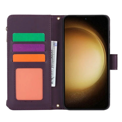 For Samsung Galaxy S22+ 5G Cell Phone Case Scratch Resistant Multiple Card Slots Leather Cover