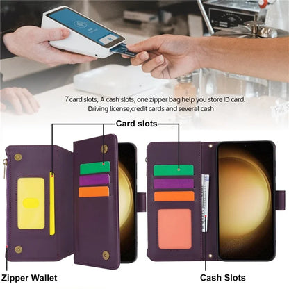 For Samsung Galaxy S22+ 5G Cell Phone Case Scratch Resistant Multiple Card Slots Leather Cover