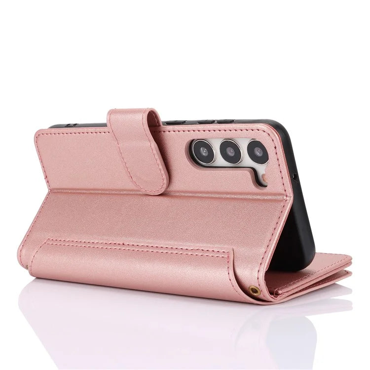 For Samsung Galaxy S22+ 5G Cell Phone Case Scratch Resistant Multiple Card Slots Leather Cover
