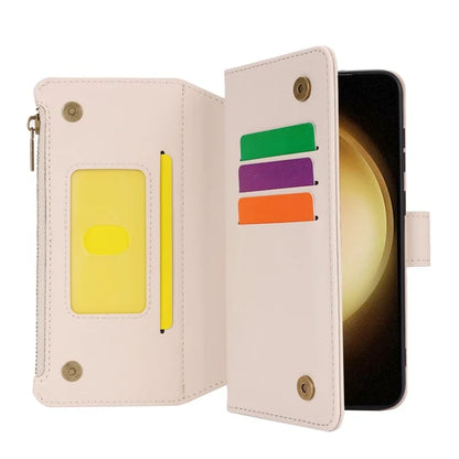 For Samsung Galaxy S22+ 5G Cell Phone Case Scratch Resistant Multiple Card Slots Leather Cover