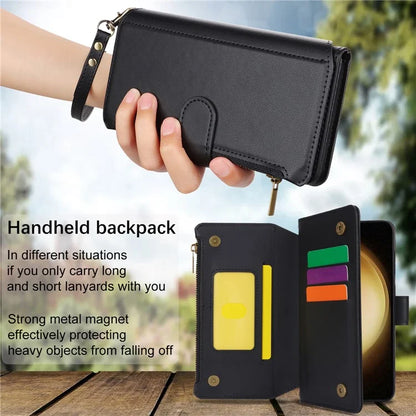 For Samsung Galaxy S22 5G Cover RFID Blocking Card Slots PU Leather Cell Phone Case