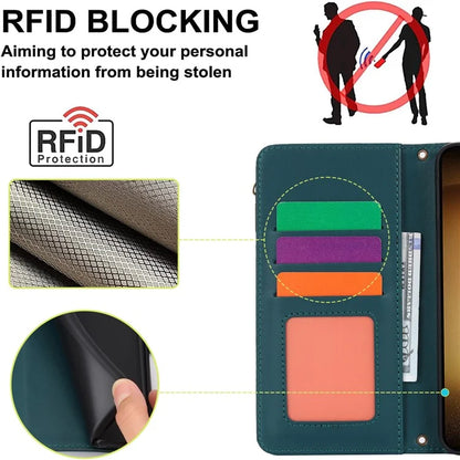 For Samsung Galaxy S22 5G Cover RFID Blocking Card Slots PU Leather Cell Phone Case