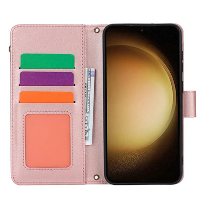 For Samsung Galaxy S22 5G Cover RFID Blocking Card Slots PU Leather Cell Phone Case