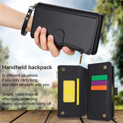 For Samsung Galaxy S22 Ultra 5G Cover RFID Blocking Card Slots PU Leather Stand Shell