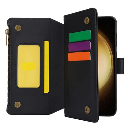 For Samsung Galaxy S23 Cover Fall-proof RFID Blocking PU Leather Wallet Shell