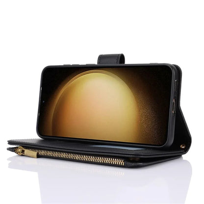 For Samsung Galaxy S23 Cover Fall-proof RFID Blocking PU Leather Wallet Shell