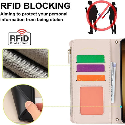 For Samsung Galaxy S23 Cover Fall-proof RFID Blocking PU Leather Wallet Shell