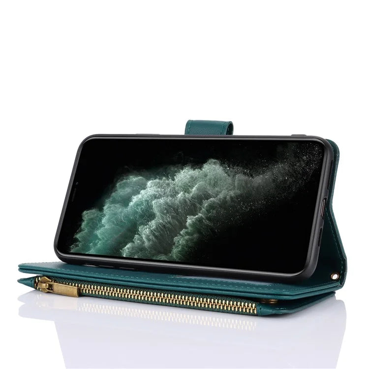 For iPhone 11 Pro Phone Cover RFID Blocking PU Leather Wallet Shell