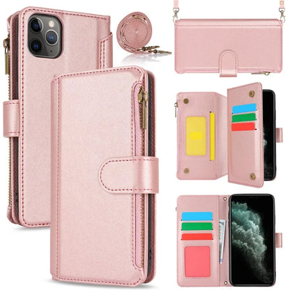 For iPhone 11 Pro Phone Cover RFID Blocking PU Leather Wallet Shell