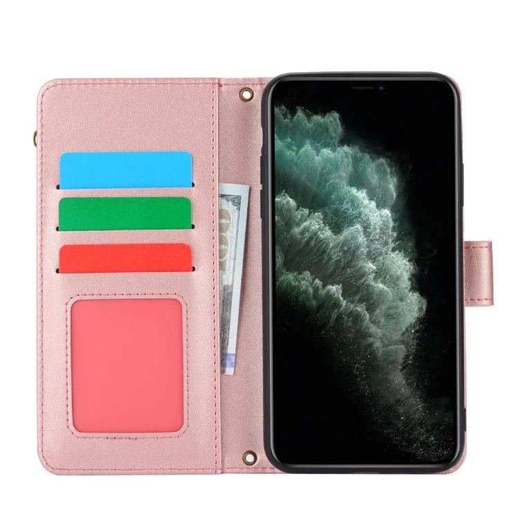 For iPhone 11 Pro Phone Cover RFID Blocking PU Leather Wallet Shell