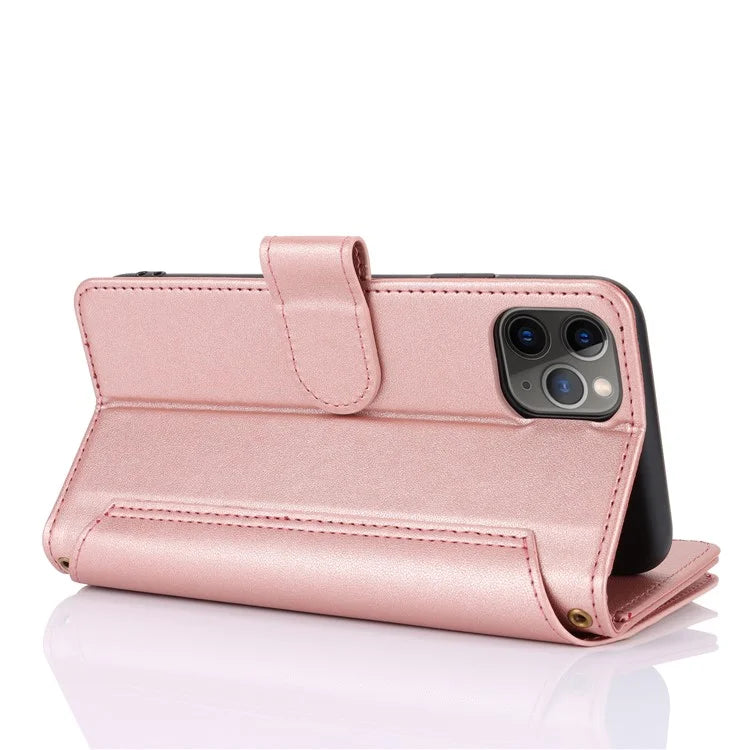 For iPhone 11 Pro Phone Cover RFID Blocking PU Leather Wallet Shell