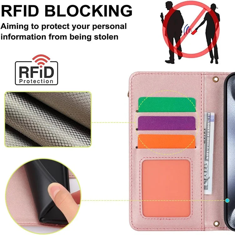 For iPhone 14 Pro Phone Cover Well-protected PU Leather Wallet Shell